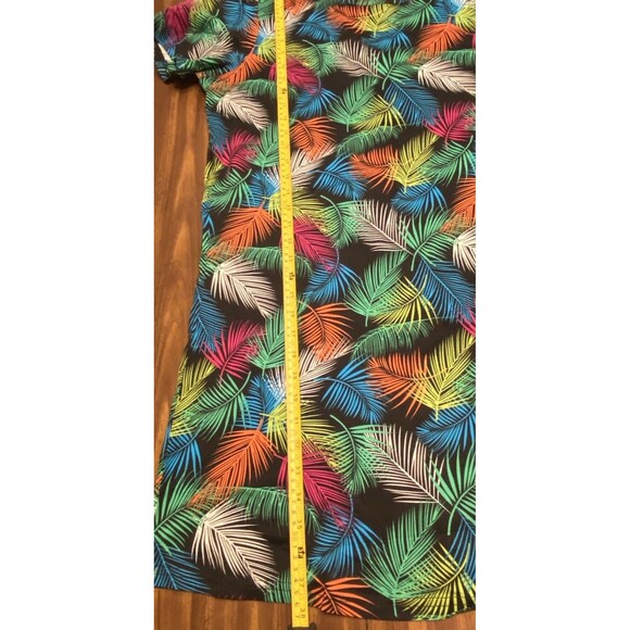 Women's ENJOYNIGHT Sleepwear Gown Size XL NWT Palm Leaves Colorful Short Sleeve - Picture 9 of 12